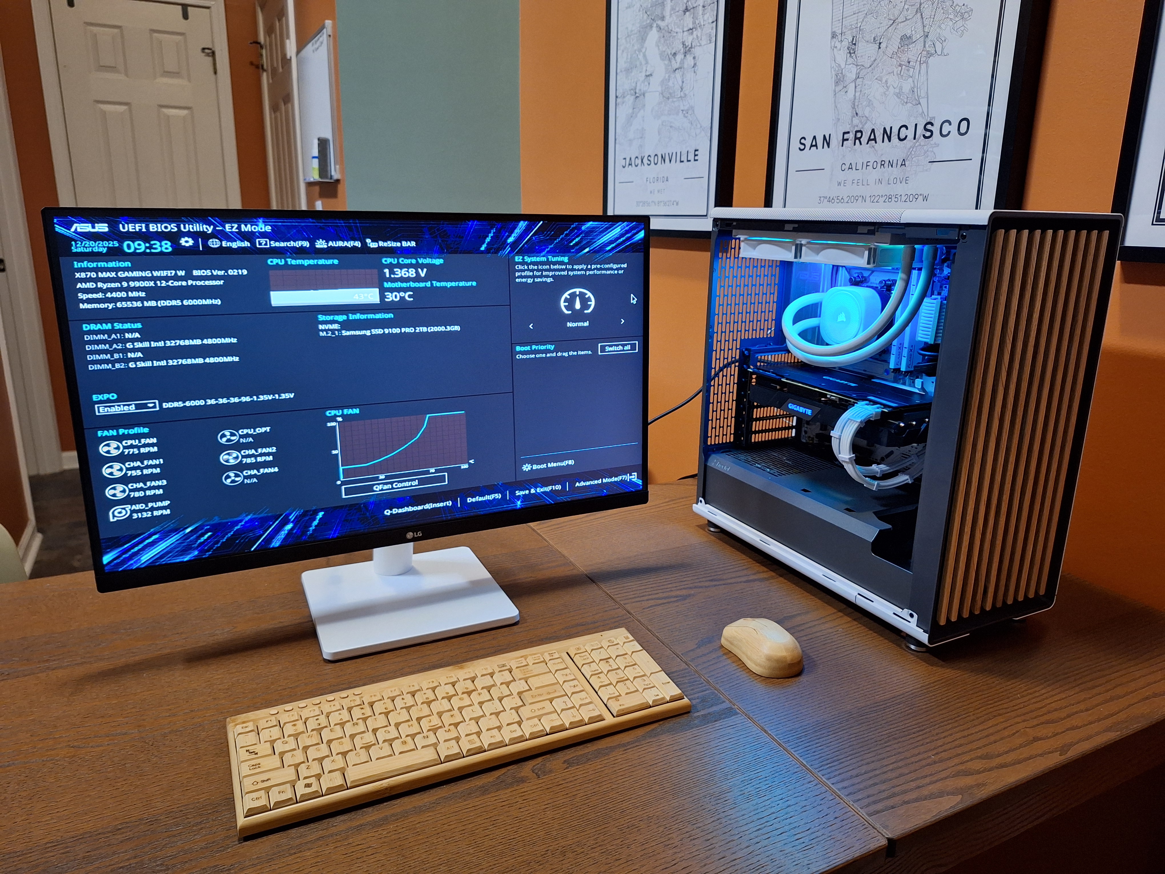 Editing Station PC case and desk setup